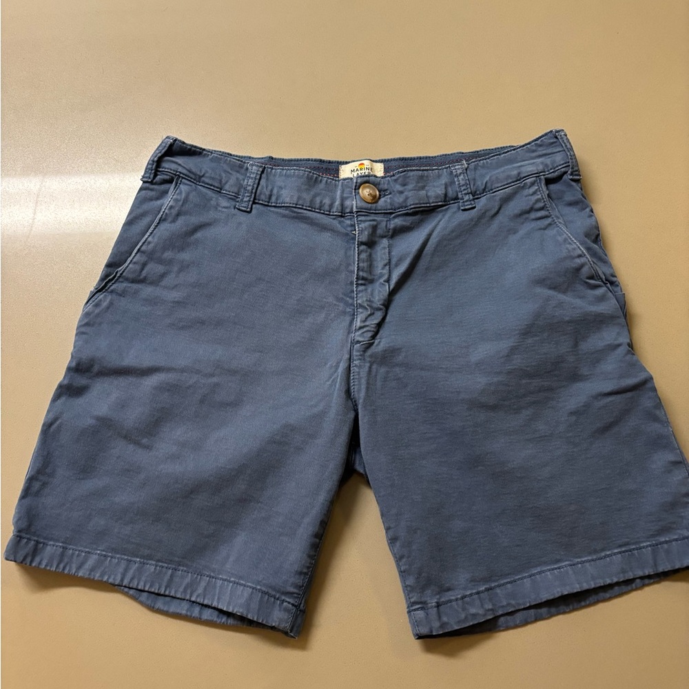Marine Layer Navy Flat Front Shorts